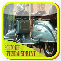 scooter modified vespa sprint ポスター