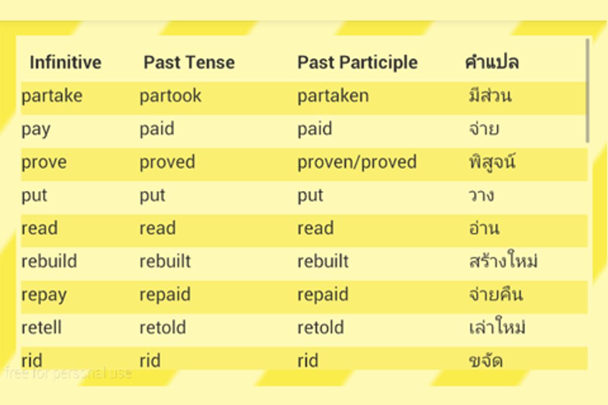 กริยา 3 ช่อง (Irregular Verb) for Android - APK Download กริยา 3 ช่อง (Irregular Verb) For Android - Apk Download