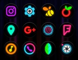 Neon Glow C - Icon Pack Affiche