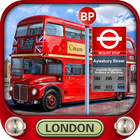 London city bus driving 3D icono
