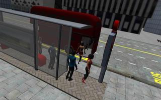 London city bus driving 3D Affiche