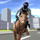 Cavalo de polícia montado 3D ícone