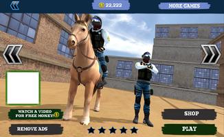 Cavalo de polícia montado 3D imagem de tela 1