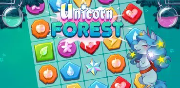 Einhorn Wald Match-3-Puzzle