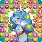 Icona foresta unicorn match 3 puzzle