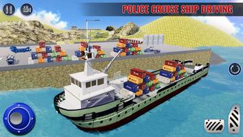 Police Cruise Ship Transport Car Truck Transporter Affiche