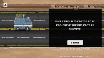 Rusty Bus: Flat tire run - One-tap Survival runner plakat