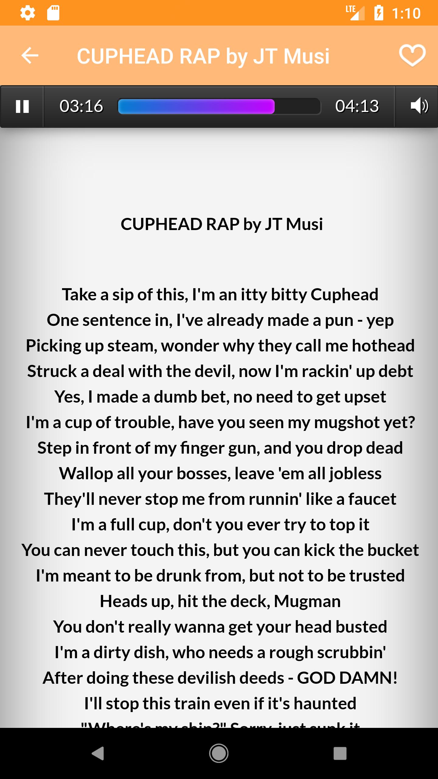 Cuphead Rap Lyrics Jt