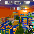 Blue city Map for Mcpe icône
