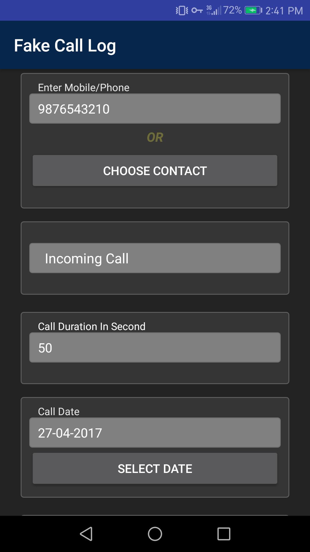 Fake Call Log Template Fake Call Log Template