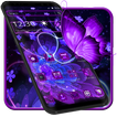 Violet Neon Black Flower Theme
