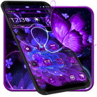 Violet Neon Black Flower Theme icon