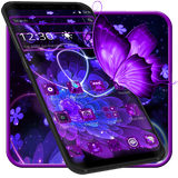 Violet Neon Black Flower Theme icon