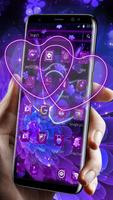 Violet Neon Black Flower Theme screenshot 1