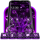 Tema violeta de neón tech icono