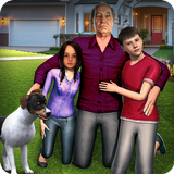 Virtuell Opa Simulator: Glücklicher Familie Spiele Zeichen