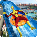 Super Hero Water Slide: Water Park Adventure Game icône