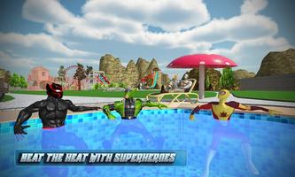 Super Hero Water Slide: Water Park Adventure Game پوسٹر