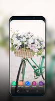 Cute Wallpaper Vintage Floral Bike постер