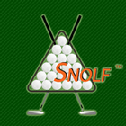 Snolf: kühles Snooker u. Golf-hybrides Sport-Spiel Zeichen