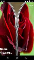 Red Rose Zipper Screen Lock Cartaz