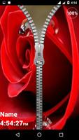 Red Rose Zipper Screen Lock imagem de tela 1
