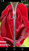 Red Rose Zipper Screen Lock imagem de tela 2