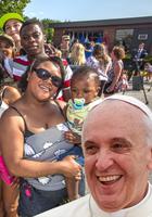 Selfie with Pope Franciscus الملصق