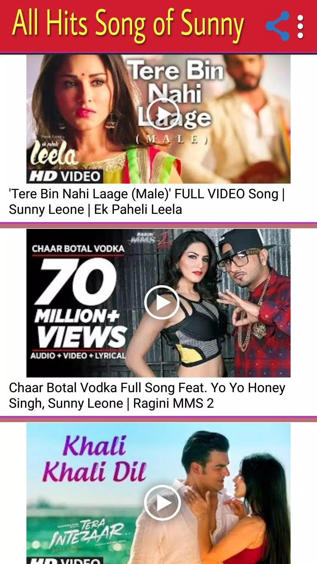 100+ Top Hits Bollywood Songs of Sunny Leony APK voor Android Download