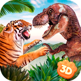 Dinosaur vs Tiger Kung Fu Fighting أيقونة
