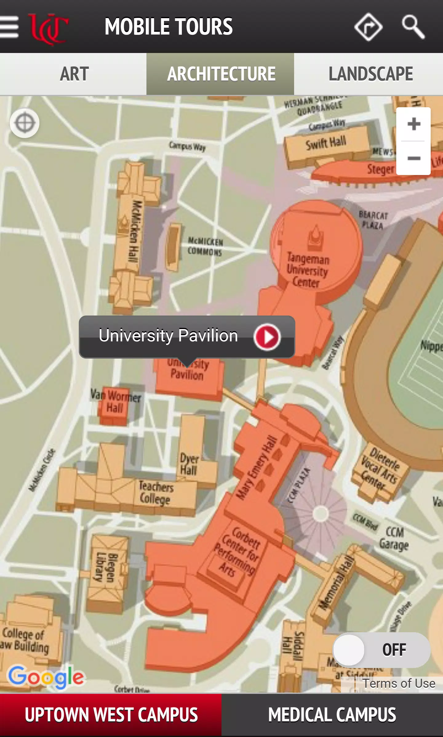 Uc Uptown Campus West Map Uc Uptown Campus Tours For Android - Apk Download