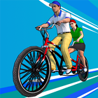 3D bicycle racing icon