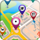 Gps route tracker-place finder-icoon