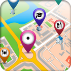 Gps route tracker-place finder icon
