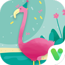 Pink Cartoon Flamingo Theme APK