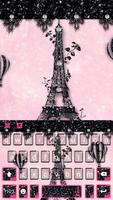 Eiffel Tower Black Lace Theme Affiche