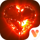 ikon Red Golden Luxury Heart Keyboard Theme