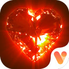 Red Golden Luxury Heart Keyboard Theme आइकन