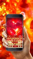 Red Golden Luxury Heart Keyboard Theme 截图 1