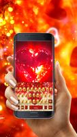 Red Golden Luxury Heart Keyboard Theme screenshot 1