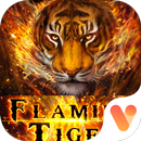 Wild Red Flaming Tiger Keyboard Theme APK