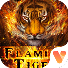 Wild Red Flaming Tiger Keyboard Theme icône