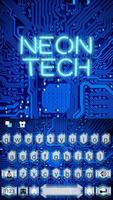 Blue Neon Tech Circuit Free Emoji Theme capture d'écran 2