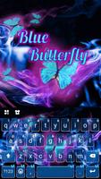Blue Butterfly Free Emoji Keyboard Affiche