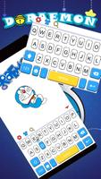 Doraemon Blue White Keyboard Theme capture d'écran 2
