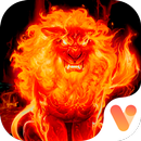 Red Fire Lion Free Emoji Theme APK