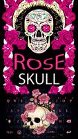 Red Rose Skull Free Emoji Keyboard-poster