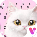 White Cute Cat Free Emoji Theme APK