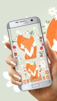 Orange Lovely Fox Free Emoji Theme capture d'écran 1
