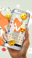 Orange Lovely Fox Free Emoji Theme capture d'écran 2